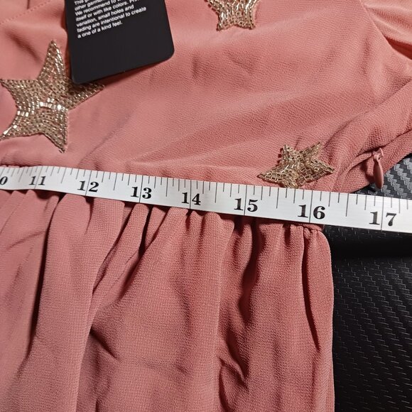 NEW Chaser Beaded Star Long Slit Sleeve Maxi Dress in Rosebud/Dusty Rose, Size M - Picture 13 of 15